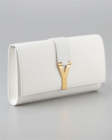 white ysl|white ysl clutch.